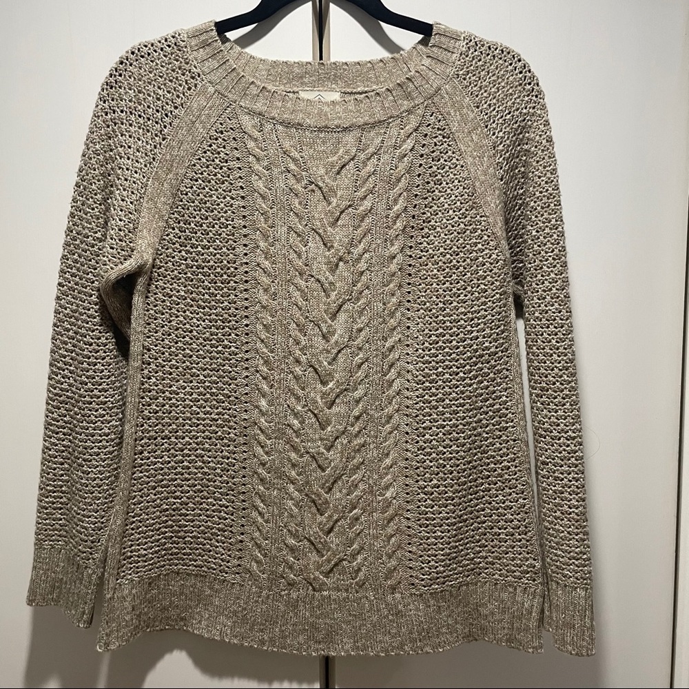 St. John’s Bay Cableknit Sweater Tan Size M